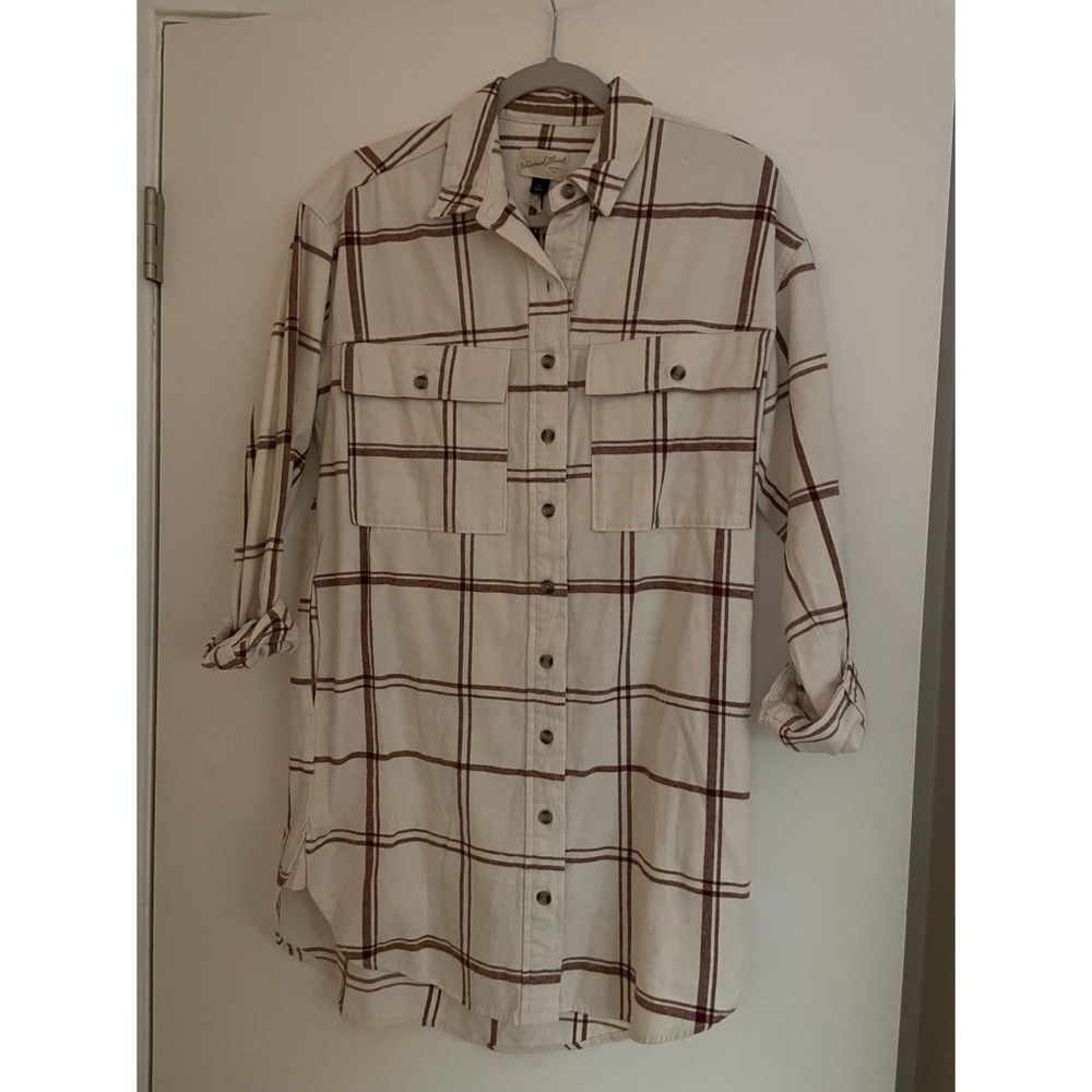 Universal thread relaxed fit long sleeve flannel dress